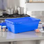 Caja de almacenamiento de alimentos apilable apta para lavavajillas y congelador Restaurantware RWT2449BL-MC plástico 63