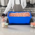Caja de almacenamiento de alimentos apilable apta para lavavajillas y congelador Restaurantware RWT2449BL-MC plástico 63