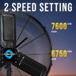 Ventilador de pedestal oscilante Tornado HI-FAN-24POF-WR-1P-HEX2 24 pulgadas resistente al agua IPX4 metal 2 velocidades