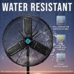 Ventilador de pedestal oscilante Tornado HI-FAN-24POF-WR-1P-HEX2 24 pulgadas resistente al agua IPX4 metal 2 velocidades