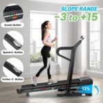 Caminadora Plegable ActiveTrail B0GXFD6BY7 Inclinación Automática -3% a 15% Motor Potente Capacidad 159 kg Riel 50 cm Pl