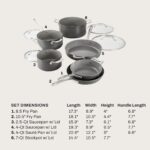 Batería de cocina antiadherente de cerámica All-Clad Groupe SEB E126SA64 HA1 10 piezas gris claro apta para inducción