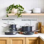 Batería de cocina antiadherente de cerámica All-Clad Groupe SEB E126SA64 HA1 10 piezas gris claro apta para inducción