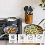 Batería de cocina antiadherente de cerámica All-Clad Groupe SEB E126SA64 HA1 10 piezas gris claro apta para inducción