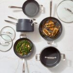 Batería de cocina antiadherente de cerámica All-Clad Groupe SEB E126SA64 HA1 10 piezas gris claro apta para inducción