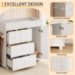 Baby Changing Table Dresser, Modern Diaper Changing Station with 5 Drawers,Multi-Functional Infant Nursery Baby Dresser