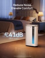 Deshumidificador DREO DR-HDH003S Silver 73 Pintas Energy Star 6.0 para Espacios hasta 2000 pies² Silencioso 42 dB con Ma