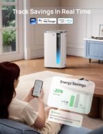 Deshumidificador DREO DR-HDH003S Silver 73 Pintas Energy Star 6.0 para Espacios hasta 2000 pies² Silencioso 42 dB con Ma