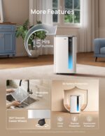 Deshumidificador DREO DR-HDH003S Silver 73 Pintas Energy Star 6.0 para Espacios hasta 2000 pies² Silencioso 42 dB con Ma