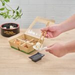 Caja para llevar Restaurantware RWA1972K-MC papel kraft 4 compartimentos 28 oz ventana 200 piezas comida
