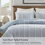 Juego de edredon Harbor House Anslee Pom Pom E&E Co Ltd HH10-1995 tamaño Full Queen 3 piezas algodon textura tufted colo