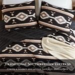 Juego de edredón Woolrich WR14-4031 diseño suroeste azteca reversible ligero tamaño King con fundas color negro