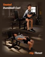 Leg Extension & Curl Machine, 630 Lb Adjustable Leg Curl/Extension Trainer, Seated or Lying Home Gym Equipment, Cable Sy