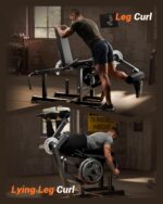 Leg Extension & Curl Machine, 630 Lb Adjustable Leg Curl/Extension Trainer, Seated or Lying Home Gym Equipment, Cable Sy