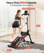 Escaladora Magnética Yoleo Plegable 16 Niveles Resistencia hasta 59 kg Zancada 71 cm Silenciosa con Sensor de Frecuencia