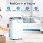 Aire acondicionado portátil 4 en 1 Electactic OL-BA012C-10CD/C 14000 BTU enfría 65 metros cuadrados ventilador deshumidi