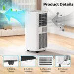 Aire acondicionado portátil Electactic OL-A016FN06N3 10000 BTU 3 en 1 enfría hasta 42 m2 pantalla LED control remoto des