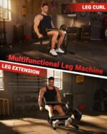 Garvee Máquina de extensión y rizos de piernas, máquinas de prensa de piernas 4 en 1 para gimnasio en casa, capacidad de