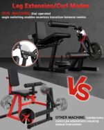 Garvee Máquina de extensión y rizos de piernas, máquinas de prensa de piernas 4 en 1 para gimnasio en casa, capacidad de