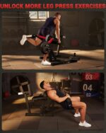 Garvee Máquina de extensión y rizos de piernas, máquinas de prensa de piernas 4 en 1 para gimnasio en casa, capacidad de