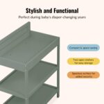 Dream On Me Avery Baby Changing Table with Storage, New Zealand Pinewood, BSA Safety Certified, 2 Open Shelves, Water-Ba