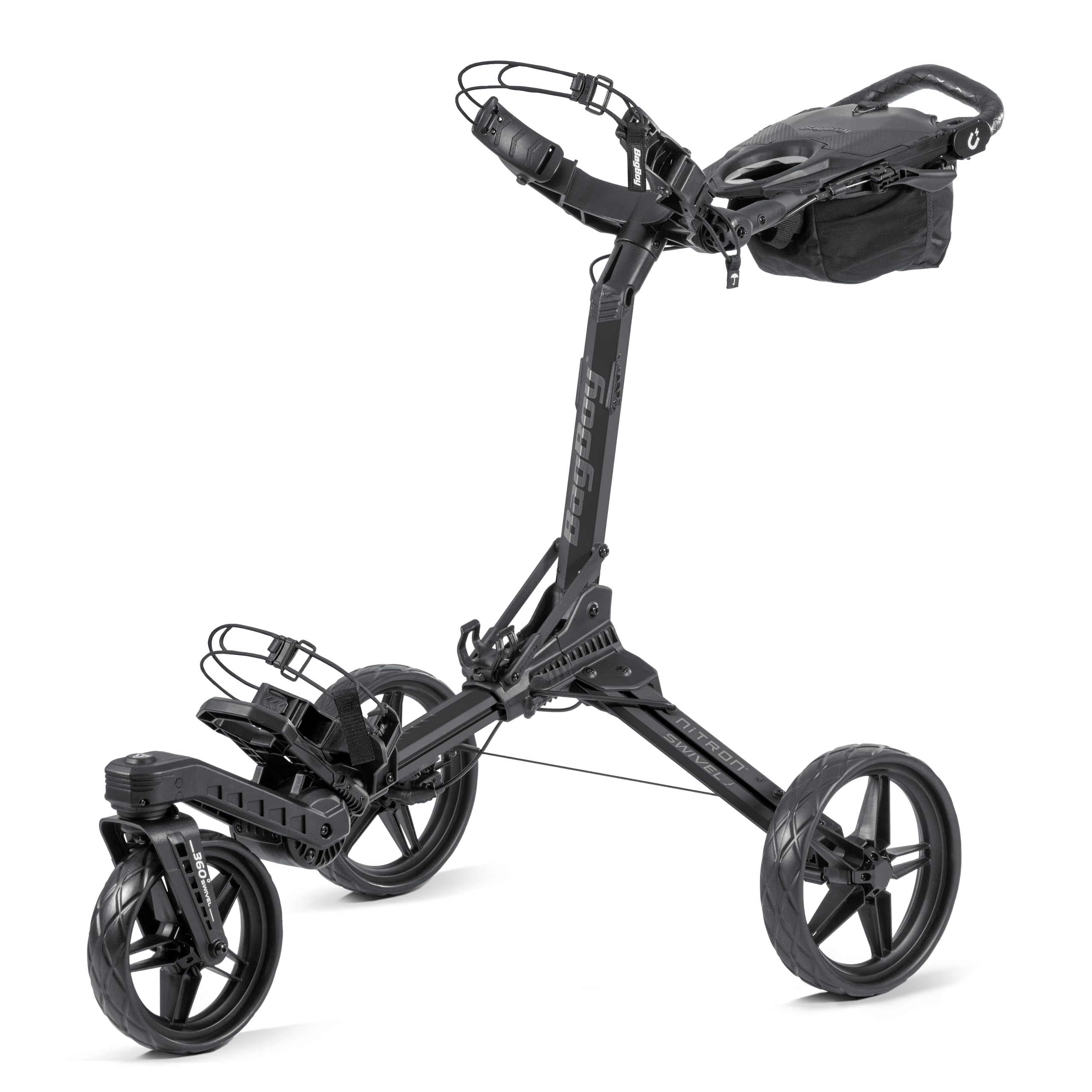 Version 1.0.0 Bag Boy Nitron - Carrito giratorio de golf, negro/pizarra
