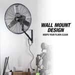 Ventilador de Pared Oscilante OEMTOOLS 44883 24 Pulgadas 4216 CFM Motor IP44 3 Velocidades para Exteriores Patios y Gara