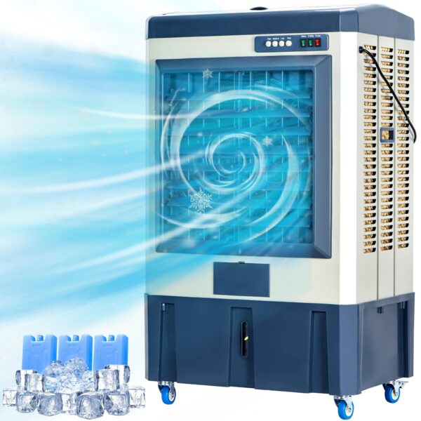 Enfriador evaporativo Uthfy HY-40BI-429 41 pulgadas 4800 CFM tanque 10.6 galones 3 paquetes de hielo oscilacion para ext
