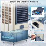 Enfriador evaporativo Uthfy HY-40BI-429 41 pulgadas 4800 CFM tanque 10.6 galones 3 paquetes de hielo oscilacion para ext