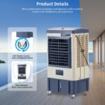 Enfriador evaporativo Uthfy HY-40BI-429 41 pulgadas 4800 CFM tanque 10.6 galones 3 paquetes de hielo oscilacion para ext