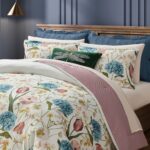 Juego de edredón Gloucester CHF Industries 2D2069C3MU satén algodón floral a rayas matrimonial Queen 3 piezas multicolor