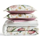 Juego de edredón Gloucester CHF Industries 2D2069C3MU satén algodón floral a rayas matrimonial Queen 3 piezas multicolor
