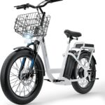 Caroma Peak - Scooter eléctrico de 500 W/800 W/1200 W con asiento, bicicleta eléctrica de neumático grueso de 20 pulgada