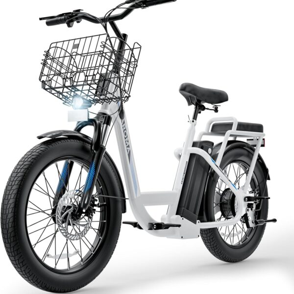 Caroma Peak - Scooter eléctrico de 500 W/800 W/1200 W con asiento, bicicleta eléctrica de neumático grueso de 20 pulgada