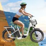 Caroma Peak - Scooter eléctrico de 500 W/800 W/1200 W con asiento, bicicleta eléctrica de neumático grueso de 20 pulgada