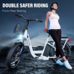 Caroma Peak - Scooter eléctrico de 500 W/800 W/1200 W con asiento, bicicleta eléctrica de neumático grueso de 20 pulgada