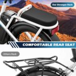 Caroma Peak - Scooter eléctrico de 500 W/800 W/1200 W con asiento, bicicleta eléctrica de neumático grueso de 20 pulgada