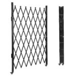 67" H x 71" W Single Folding Security Gate, Lockable Scissor Gate with 360° Swivel Casters, Driveway Gate for Entry Secu