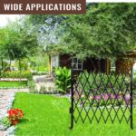 67" H x 71" W Single Folding Security Gate, Lockable Scissor Gate with 360° Swivel Casters, Driveway Gate for Entry Secu