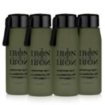 Botellas de Agua Deportivas Christian Brands N6749 Cilindros de Plástico con Tapa de Rosca y Correa 473 ml 16 oz Paquete