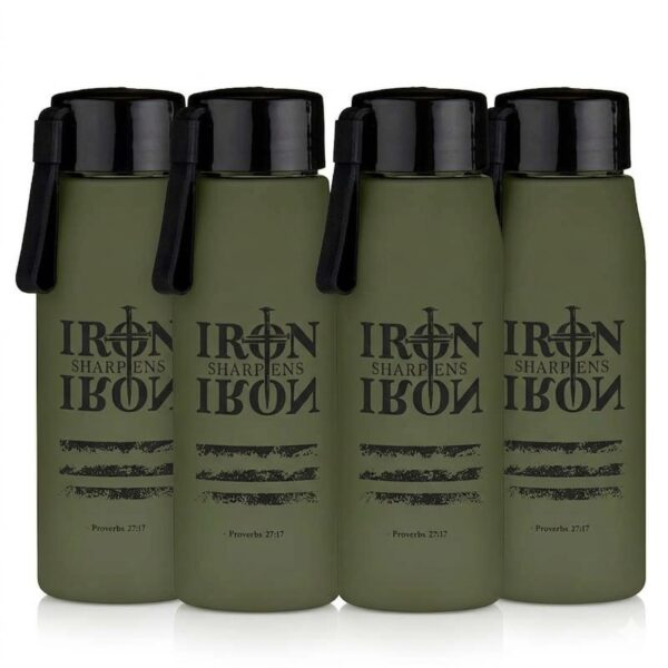 Botellas de Agua Deportivas Christian Brands N6749 Cilindros de Plástico con Tapa de Rosca y Correa 473 ml 16 oz Paquete