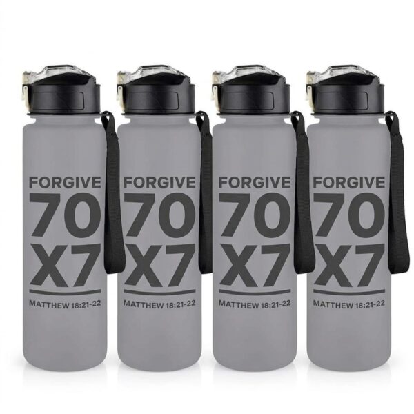 Botellas de agua deportivas de plástico Christian Brands R0551 paquete de 4 piezas de 24 onzas con popote integrado y co