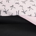 Juego de edredón reversible Juicy Couture Bows YMF Carpets JYAO012705 tamaño King negro rosa claro