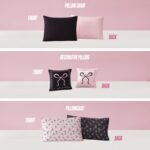 Juego de edredón reversible Juicy Couture Bows YMF Carpets JYAO012705 tamaño King negro rosa claro