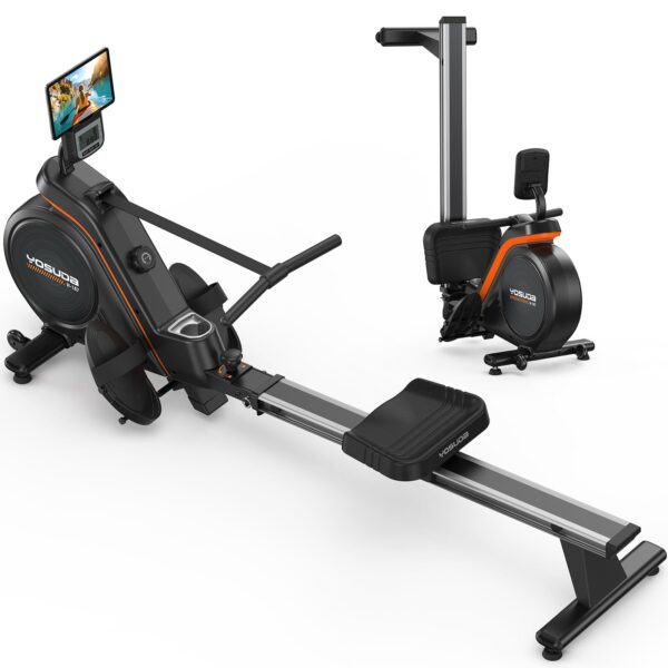 Maquina de Remo YOSUDA Magnetica Plegable con Resistencia 16 Niveles Bluetooth Monitor LCD y Cojin