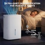 Deshumidificador Portátil 35 Pintas con Drenaje Automático y Controles Digitales, Cubre 4,500 Pies Cuadrados, Filtro Reu