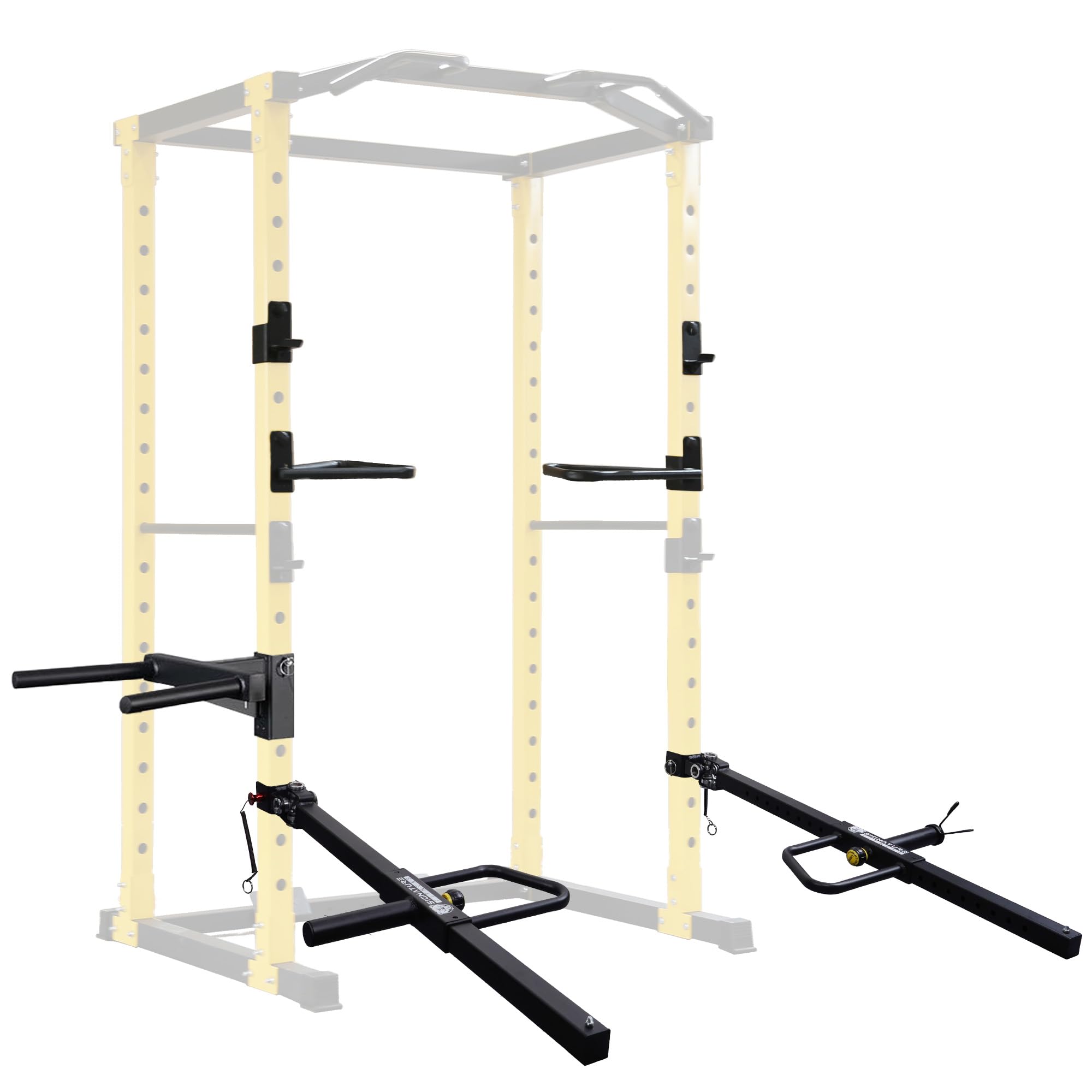 Version 1.0.0 Fitvids Power Cage - Accesorios para sentadillas de varios tamaños, brazos de bloqueo ajustables mejorados, brazos de pa