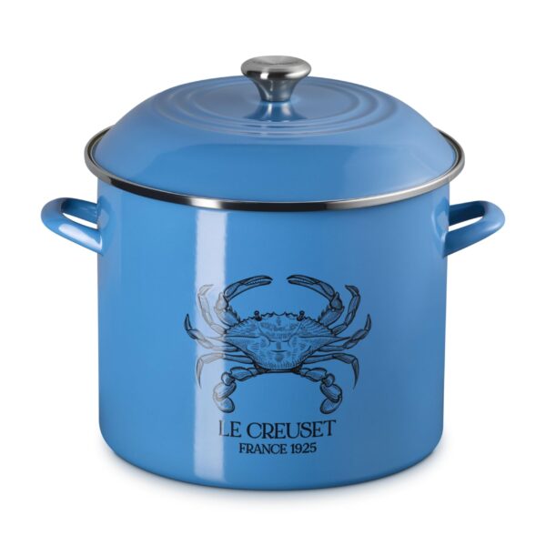 Olla Sopera de Acero Esmaltado Le Creuset 56026981597251 Cangrejo Azul Tradicional 16 qt Azul Marsella Claro