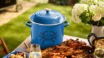 Olla Sopera de Acero Esmaltado Le Creuset 56026981597251 Cangrejo Azul Tradicional 16 qt Azul Marsella Claro