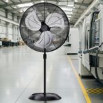 Ventilador de pedestal oscilante Uthfy FGSB-30 BLACK 9600 CFM 3 velocidades 200W altura ajustable industrial